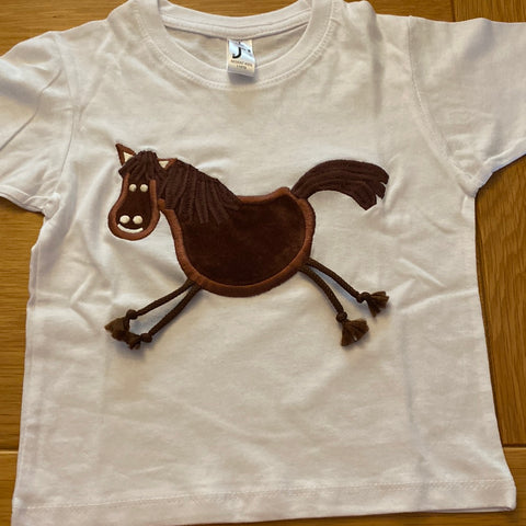 PONY APPLIQUÉ TEE SHIRT In Two Colours