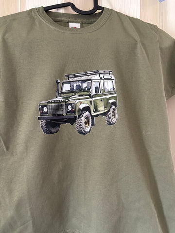 Landrover defender family Printed T Shirts