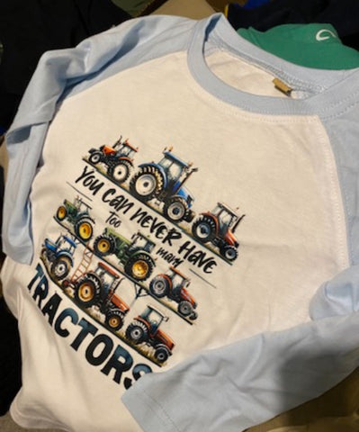 Never have too many tractors infant baseball bat top