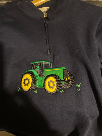 Green Tractor Appliqué Sweatshirt