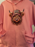 Country Mamma Highland cow Pink adults Hoodies