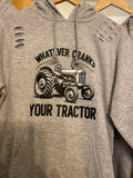 Distressed Adults Tractor 3 design Hoodies