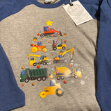 Construction Christmas  Tree  Teen ling sleeve  Top