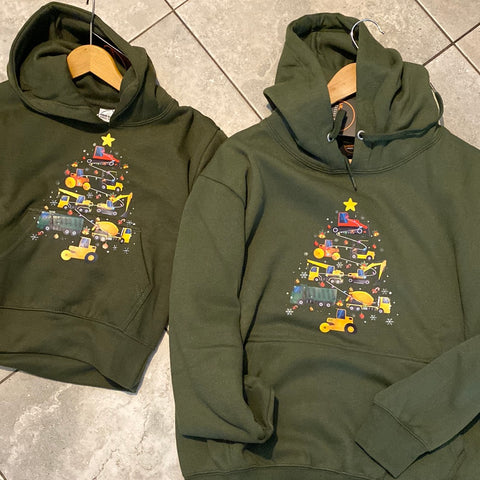 Adult’s & kids Construction Christmas Hoodies