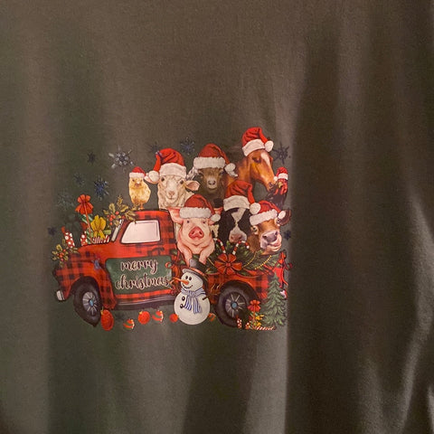 Adults Christmas on the farm  T shirt