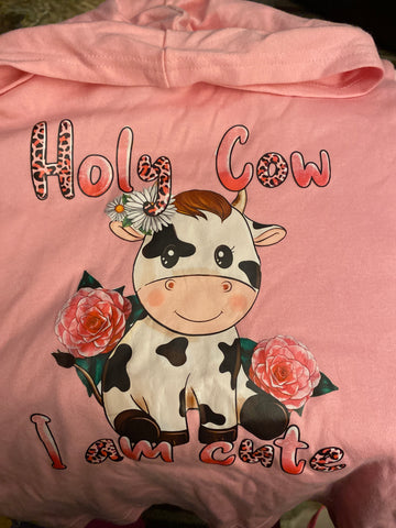 Holly Cow  girls Hoodie long  sleeve T Shirt