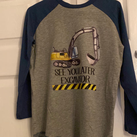 Excavator kids long sleeve T Shirt