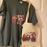 Christmas Canvas Tote Shopping Bags 16” x14” wide