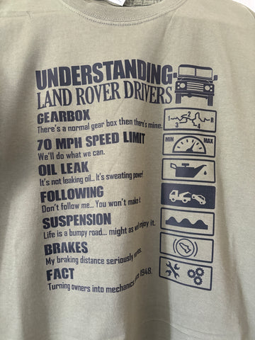 Landrover “understand “ adults Printed T Shirts
