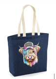 Highland Cow Natural Shopper bag in five designs