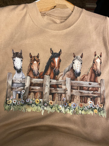 Horses at the fence unisex  T Shirt