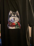 Ladies Oversize long T Shirt / Lounge wear with Christmas Dog