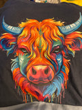 Kids Long Sleeve & short sleeve highland cow  T Shirts designs