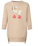 Cow  girls Crew Neck Fleece Sweatshirt Dress