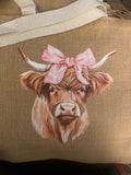 Highland Cow Natural Shopper bag in five designs