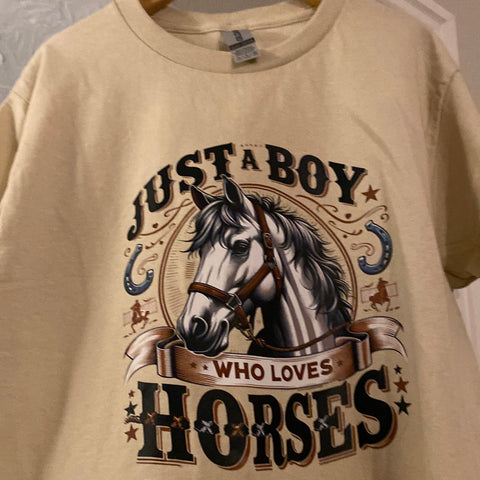 Just A Boy Who Loves Horses T Shirt