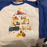Construction Christmas  Tree  Teen ling sleeve  Top