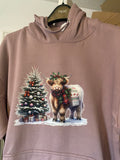 Highland  Cow chritmas Adults Hoodies