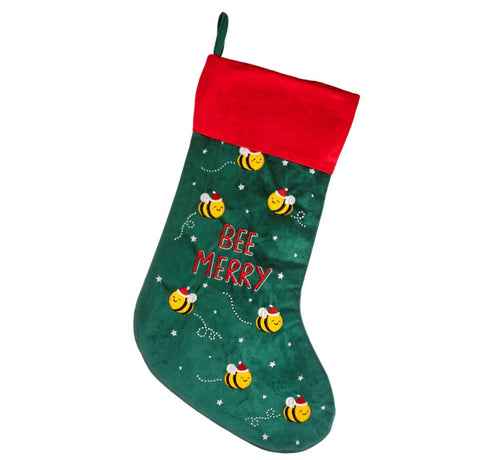 Bee merry  kids Christmas Stocking