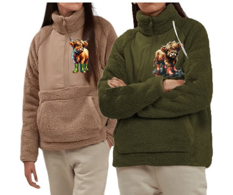 Ladies  Teddy Fleece Overhead Jacket/ Smock
