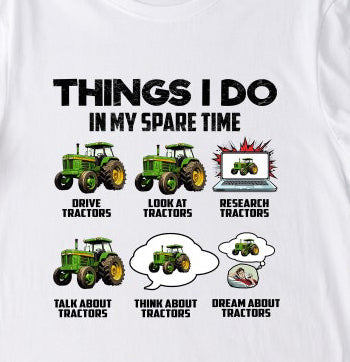 Adult’s & kids Things i do “ Green Tractors design Hoodies