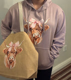 Highland Cow Bow Hoodies