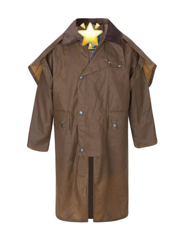 Kids Wax stockman / Riding coats with hoods