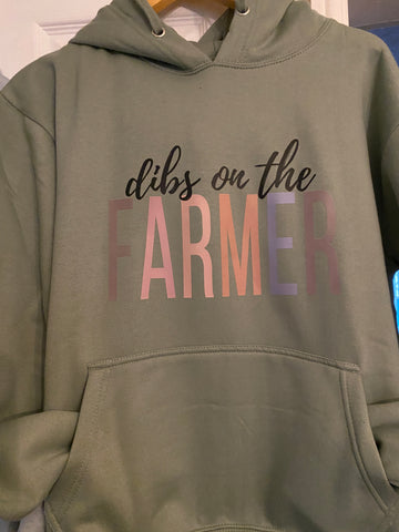 Dibs On The Farmer Adult oversized Hoodie