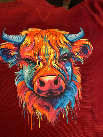 Kids Long Sleeve highland cow design tops