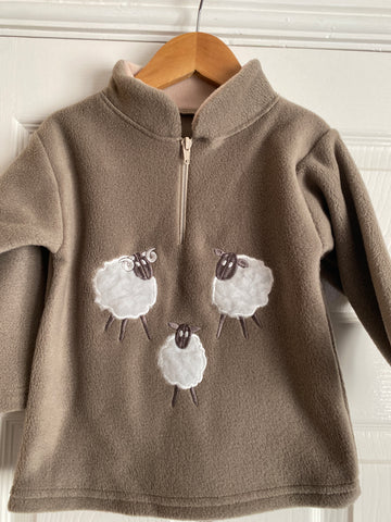 Sheep Unisex Kids Appliqué Over Fleece / Tunic