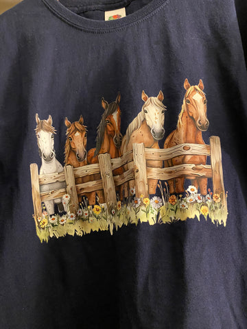 Horses at the fence girls T Shirt