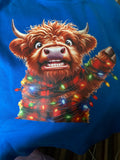 Highland Cow Kids Christmas L/S Top reduced