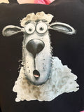 Sheep Black canvas shopping bag Shopper bag