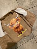 Cute Highland Cow Baby & Toddler Range. t Shirt , Gilet , babygro