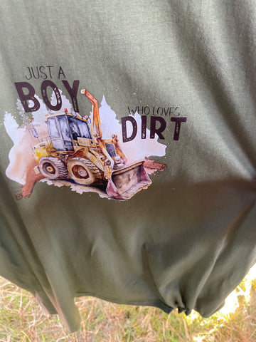 Just a boy  who likes dirt Adults Polo Neck T shirts