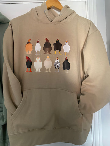 Chickens  Adult Hoodie