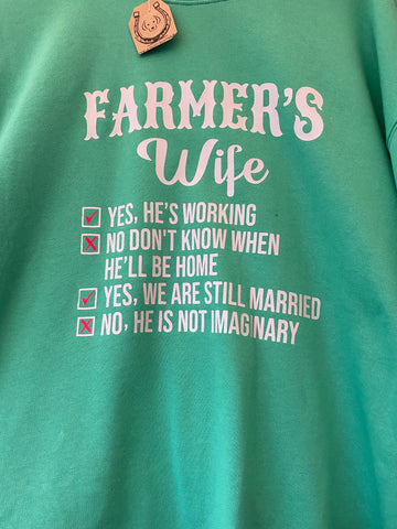 Farmers Wife Funny Questions Ladies Sweat shirt