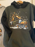 Digger / Construction Christmas Children’s Contrast Hoodie