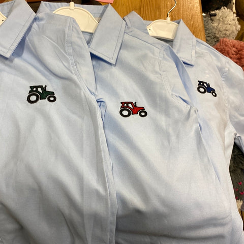 Tractor embroidered kids Shirts