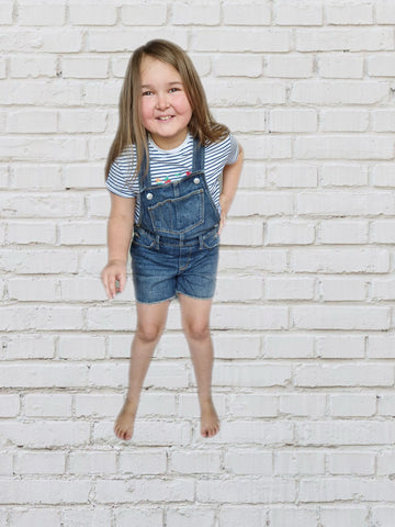 Highland cow Denim Short Dungarees