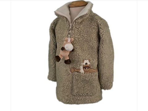 Dangly horse Quarter zip Fleece
