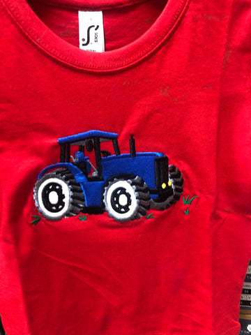 Blue Tractor Appliqué T shirts