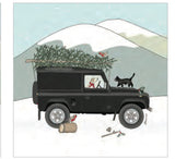 Landrover , sheep , cows , dogs Christmas Cards