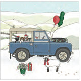 Landrover , sheep , cows , dogs Christmas Cards