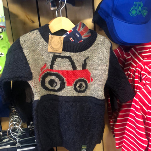 Kids Aran Sheep & Tractor Jumper