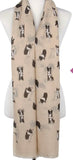 Border Collie Dog Print Frayed Scarf