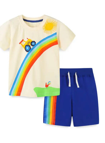 Rainbow Tractor short  Set