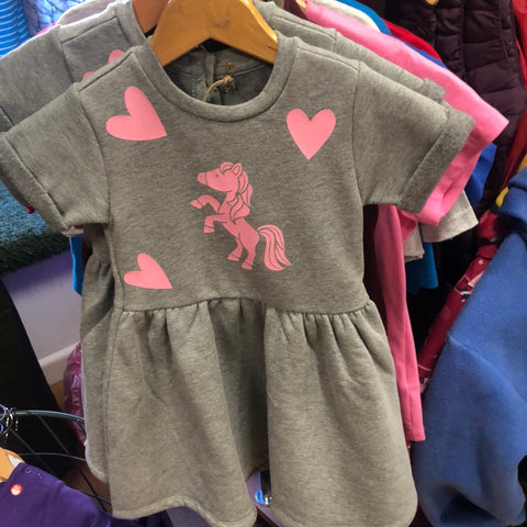 Unicorn soft lined jersey dress