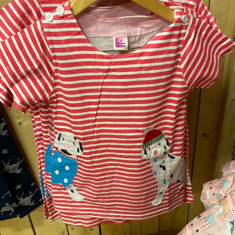 Girls appliqué dog Dress / Tunic