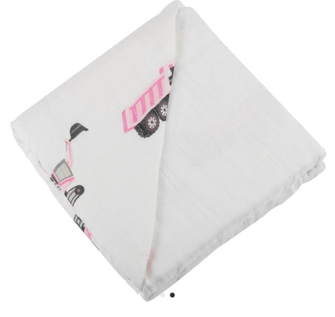 Dump Trucks & Diggers natural bamboo Blanket/ swaddling